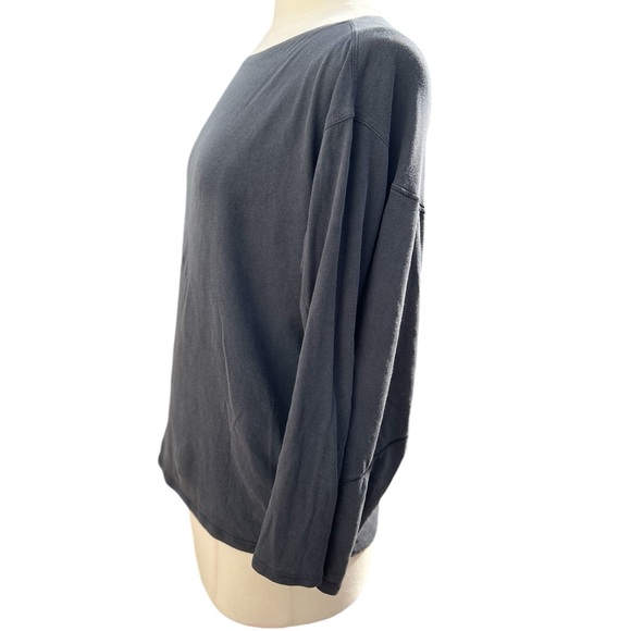 Women’s Lululemon Relaxed Black Crew Neck Cotton Long Sleeve Top Size 8 - Picture 2 of 7